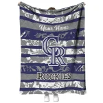 personalized colorado rockies layered florals blue white quilt blanket best selling