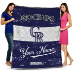 personalized colorado rockies snoopy victory blue white quilt blanket best selling