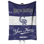 personalized colorado rockies snoopy victory blue white quilt blanket best selling