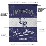 personalized colorado rockies snoopy victory blue white quilt blanket best selling