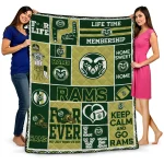 personalized colorado state rams helmet passion green quilt blanket best selling