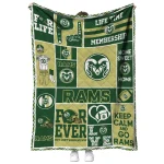 personalized colorado state rams helmet passion green quilt blanket best selling