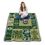 personalized colorado state rams helmet passion green quilt blanket best selling