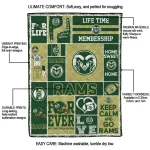 personalized colorado state rams helmet passion green quilt blanket best selling
