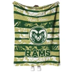 personalized colorado state rams layered florals green white quilt blanket best selling
