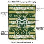 personalized colorado state rams layered florals green white quilt blanket best selling