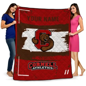 personalized cornell big red grunge patch red white quilt blanket best selling