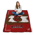 personalized cornell big red grunge patch red white quilt blanket best selling