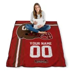 personalized cornell big red helmet theme red quilt blanket best selling