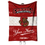 personalized cornell big red hibiscus burst red white quilt blanket best selling