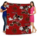 personalized cornell big red mickey football red quilt blanket best selling