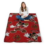 personalized cornell big red mickey football red quilt blanket best selling