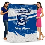 personalized creighton bluejays brushstroke layers blue quilt blanket best selling
