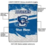 personalized creighton bluejays brushstroke layers blue quilt blanket best selling