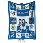 personalized creighton bluejays mickey crimson blue white quilt blanket best selling