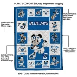 personalized creighton bluejays mickey crimson blue white quilt blanket best selling