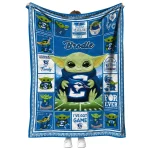personalized creighton bluejays yody baby pattern blue quilt blanket best selling
