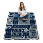 personalized dallas cowboys helmet passion blue quilt blanket best selling