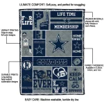 personalized dallas cowboys helmet passion blue quilt blanket best selling