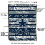 personalized dallas cowboys layered florals blue white quilt blanket best selling