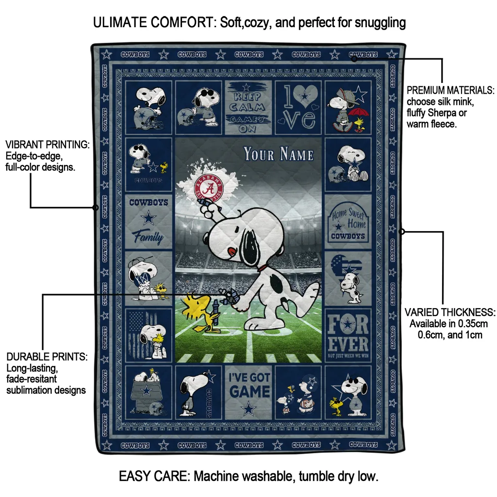 personalized dallas cowboys snoopy coach blue quilt blanket latest model personalized dallas cowboys snoopy coach blue quilt blanket latest model