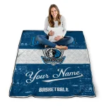 personalized dallas mavericks helmet fan blue white quilt blanket best selling