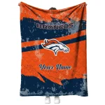 personalized denver broncos brushstroke layers orange quilt blanket best selling