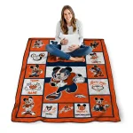 personalized denver broncos mickey crimson orange white quilt blanket best selling
