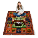 personalized denver broncos yody baby pattern orange quilt blanket best selling