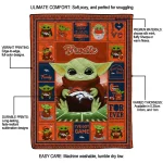personalized denver broncos yody baby pattern orange quilt blanket best selling