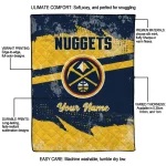 personalized denver nuggets brushstroke layers blue quilt blanket best selling