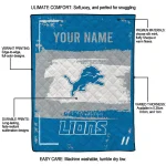 personalized detroit lions grunge patch blue white quilt blanket best selling