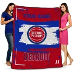 personalized detroit pistons grunge patch red white quilt blanket best selling