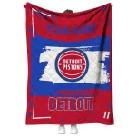 personalized detroit pistons grunge patch red white quilt blanket best selling