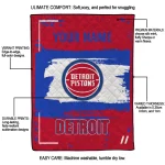 personalized detroit pistons grunge patch red white quilt blanket best selling