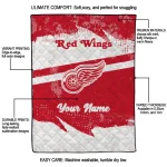 personalized detroit red wings brushstroke layers red quilt blanket best selling