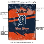 personalized detroit tigers brushstroke layers navy quilt blanket best selling