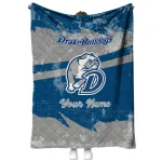 personalized drake bulldogs brushstroke layers blue quilt blanket best selling