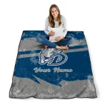 personalized drake bulldogs brushstroke layers blue quilt blanket best selling