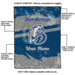 personalized drake bulldogs brushstroke layers blue quilt blanket best selling