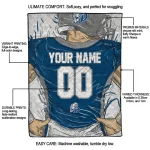personalized drake bulldogs player sketch blue gray quilt blanket best selling