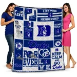 personalized duke blue devils helmet passion blue quilt blanket best selling