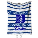 personalized duke blue devils layered florals blue white quilt blanket best selling