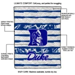 personalized duke blue devils layered florals blue white quilt blanket best selling