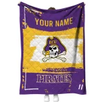 personalized east carolina pirates grunge patch purple white quilt blanket best selling