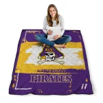personalized east carolina pirates grunge patch purple white quilt blanket best selling