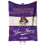 personalized east carolina pirates hibiscus burst purple white quilt blanket best selling