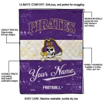 personalized east carolina pirates hibiscus burst purple white quilt blanket best selling