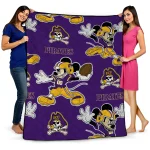 personalized east carolina pirates mickey football purple quilt blanket best selling