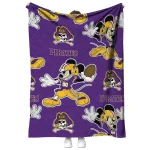 personalized east carolina pirates mickey football purple quilt blanket best selling